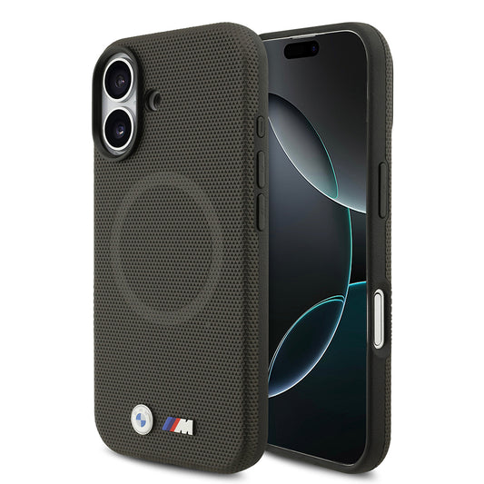 iPhone 17 Kılıf BMW Orjinal Lisanslı M-safe Şarj Özellikli Metal Logolu Delikli M Dizayn Deri Kılıf