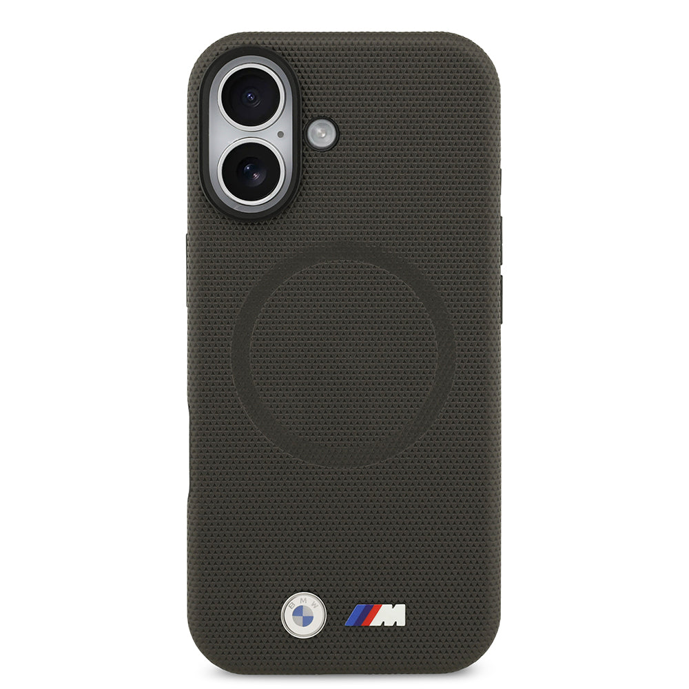 iPhone 17 Kılıf BMW Orjinal Lisanslı M-safe Şarj Özellikli Metal Logolu Delikli M Dizayn Deri Kılıf