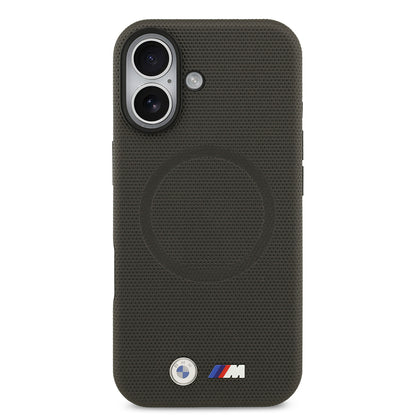 iPhone 17 Kılıf BMW Orjinal Lisanslı M-safe Şarj Özellikli Metal Logolu Delikli M Dizayn Deri Kılıf