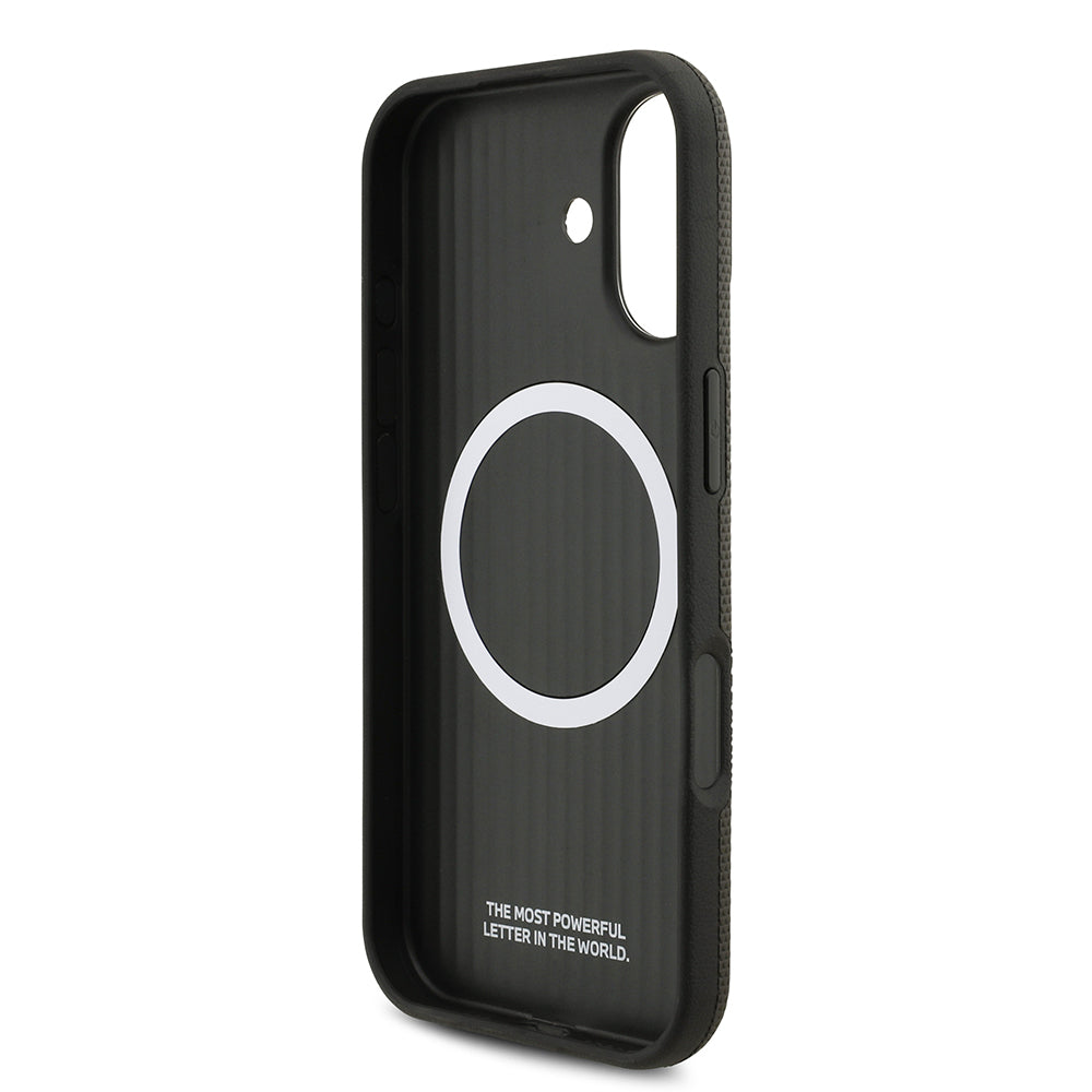 iPhone 17 Kılıf BMW Orjinal Lisanslı M-safe Şarj Özellikli Metal Logolu Delikli M Dizayn Deri Kılıf