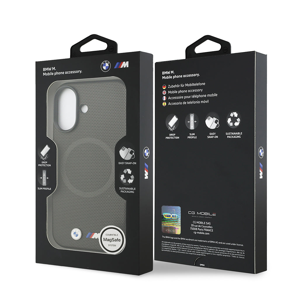 iPhone 17 Kılıf BMW Orjinal Lisanslı M-safe Şarj Özellikli Metal Logolu Delikli M Dizayn Deri Kılıf