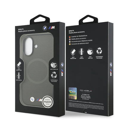 iPhone 17 Kılıf BMW Orjinal Lisanslı M-safe Şarj Özellikli Metal Logolu Delikli M Dizayn Deri Kılıf