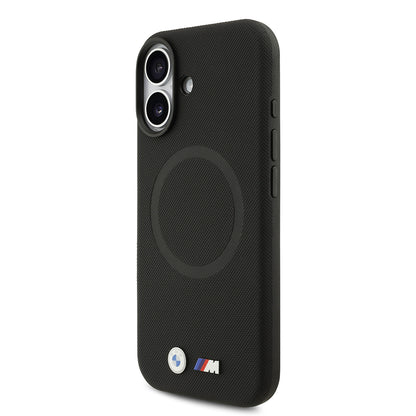 iPhone 17 Kılıf BMW Orjinal Lisanslı M-safe Şarj Özellikli Metal Logolu Delikli M Dizayn Deri Kılıf