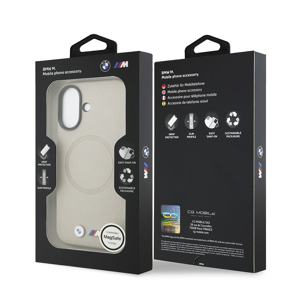 iPhone 17 Kılıf BMW Orjinal Lisanslı M-safe Şarj Özellikli Metal Logolu Delikli M Dizayn Deri Kılıf