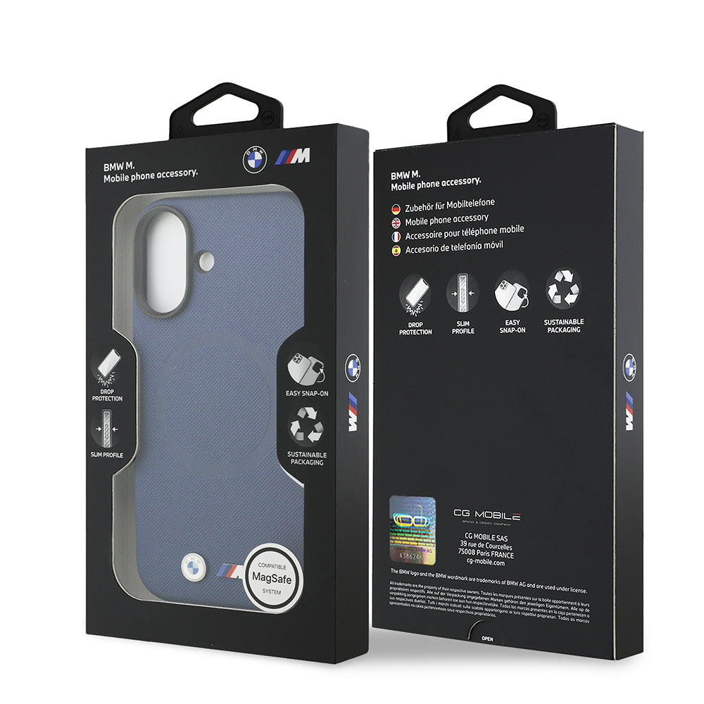 iPhone 17 Kılıf BMW Orjinal Lisanslı M-safe Şarj Özellikli Metal Logolu Delikli M Dizayn Deri Kılıf