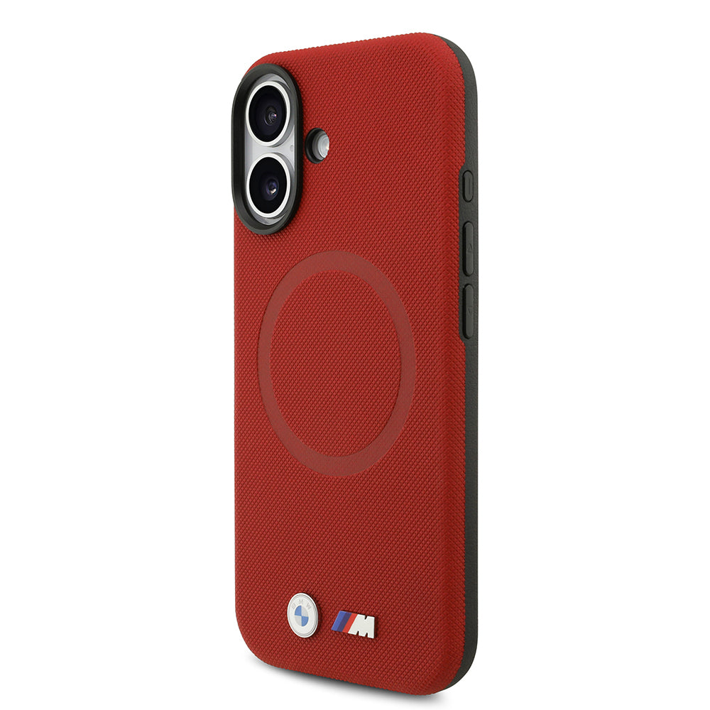 iPhone 17 Kılıf BMW Orjinal Lisanslı M-safe Şarj Özellikli Metal Logolu Delikli M Dizayn Deri Kılıf