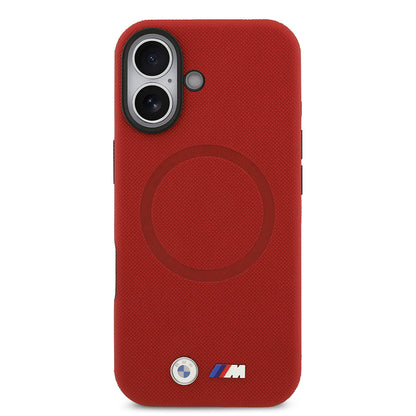 iPhone 17 Kılıf BMW Orjinal Lisanslı M-safe Şarj Özellikli Metal Logolu Delikli M Dizayn Deri Kılıf