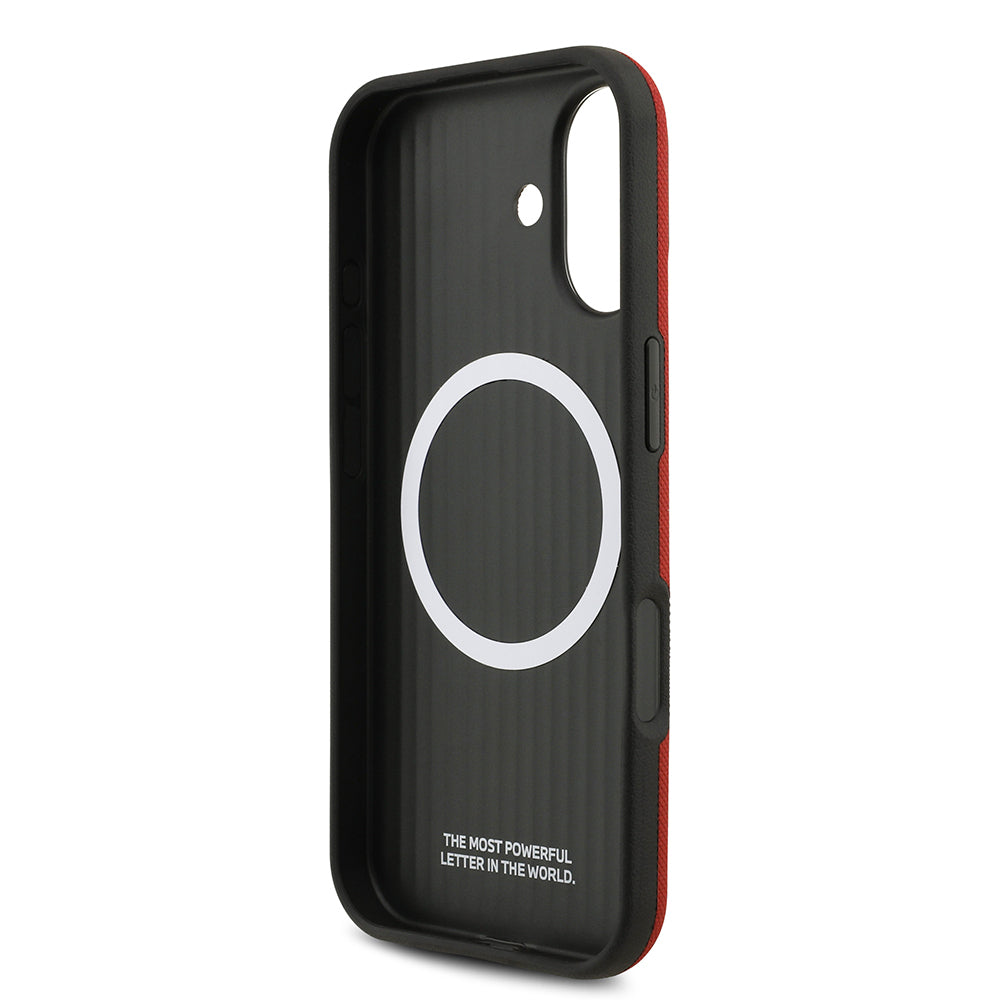 iPhone 17 Kılıf BMW Orjinal Lisanslı M-safe Şarj Özellikli Metal Logolu Delikli M Dizayn Deri Kılıf