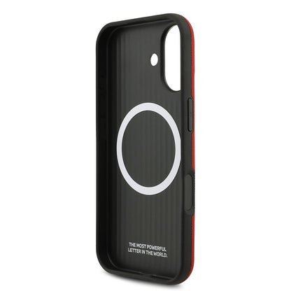 iPhone 17 Kılıf BMW Orjinal Lisanslı M-safe Şarj Özellikli Metal Logolu Delikli M Dizayn Deri Kılıf