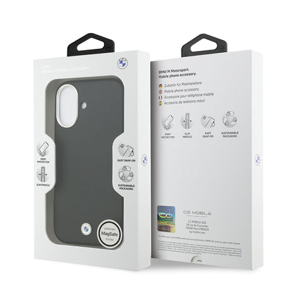 Apple iPhone 17 Kılıf BMW Orjinal Lisanslı M-safe Şarj Özellikli Metal Logolu Tam Kaplama Deri Kapak