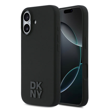 Apple iPhone 17 Kılıf DKNY Orjinal Lisanslı M-safe Şarj Özellikli Metal Logolu Silikon Kapak