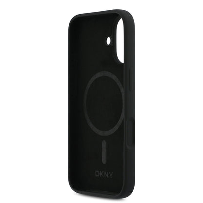 Apple iPhone 17 Kılıf DKNY Orjinal Lisanslı M-safe Şarj Özellikli Metal Logolu Silikon Kapak