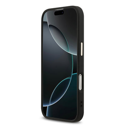 Apple iPhone 17 Kılıf Guess Orjinal Lisanslı 4G Büyük Metal Kamera Çerçeveli ve Logolu Glitter Kapak Gri