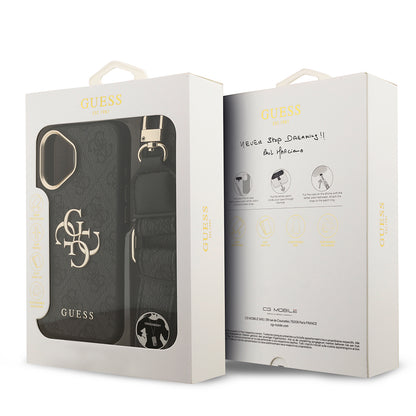 iPhone 17 Kılıf Guess Orjinal Lisanslı 4G Büyük Metal Logolu Kalın Askılı Kılıf