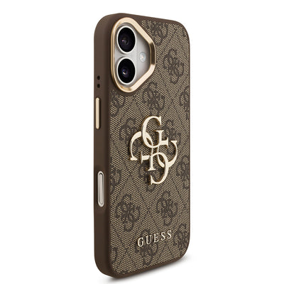 Apple iPhone 17 Kılıf Guess Orjinal Lisanslı 4G Büyük Metal Logolu Kalın Askılı Kapak Pembe