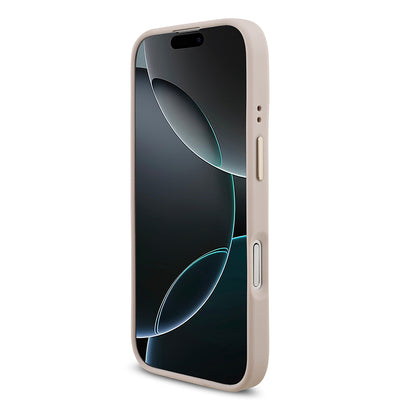 Apple iPhone 17 Kılıf Guess Orjinal Lisanslı 4G Büyük Metal Logolu Kalın Askılı Kapak Pembe