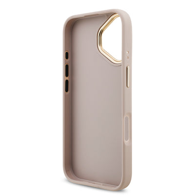 Apple iPhone 17 Kılıf Guess Orjinal Lisanslı 4G Büyük Metal Logolu Kalın Askılı Kapak Pembe