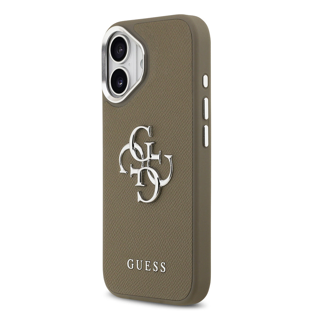iPhone 17 Kılıf Guess Orjinal Lisanslı Grained 4G Metal Büyük Logolu Kılıf