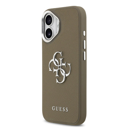 iPhone 17 Kılıf Guess Orjinal Lisanslı Grained 4G Metal Büyük Logolu Kılıf