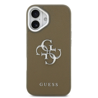 iPhone 17 Kılıf Guess Orjinal Lisanslı Grained 4G Metal Büyük Logolu Kılıf
