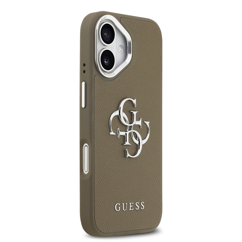 iPhone 17 Kılıf Guess Orjinal Lisanslı Grained 4G Metal Büyük Logolu Kılıf