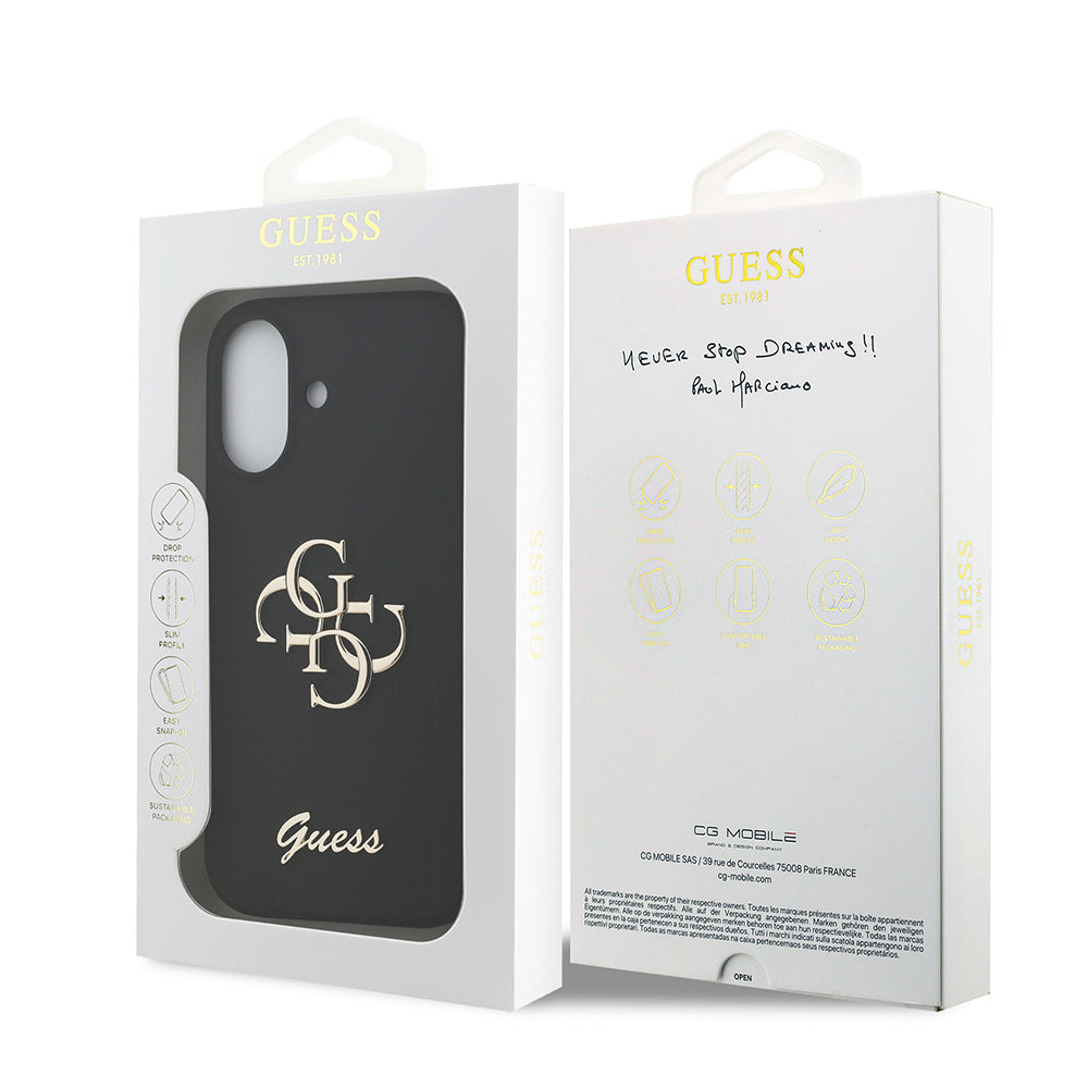 iPhone 17 Kılıf Guess Orjinal Lisanslı Grained Yazı Logolu Kılıf