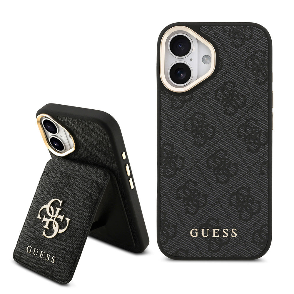 iPhone 17 Kılıf Guess Orjinal Lisanslı M-safe Şarj Özellikli 4G Metal Büyük Logolu Kartlıklı Kılıf