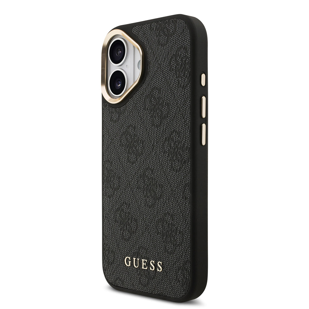 iPhone 17 Kılıf Guess Orjinal Lisanslı M-safe Şarj Özellikli 4G Metal Büyük Logolu Kartlıklı Kılıf
