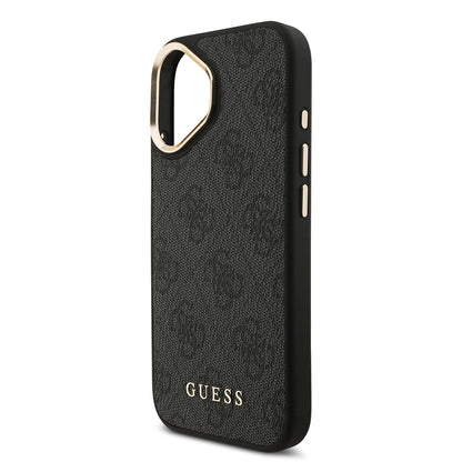 iPhone 17 Kılıf Guess Orjinal Lisanslı M-safe Şarj Özellikli 4G Metal Büyük Logolu Kartlıklı Kılıf