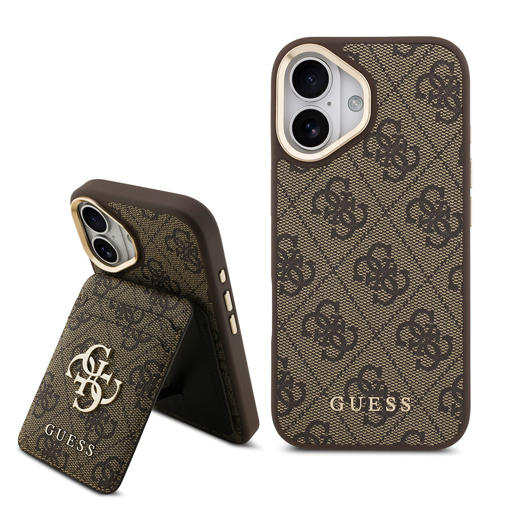 iPhone 17 Kılıf Guess Orjinal Lisanslı M-safe Şarj Özellikli 4G Metal Büyük Logolu Kartlıklı Kılıf