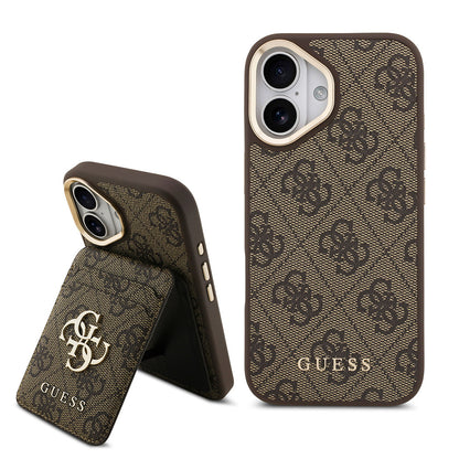 iPhone 17 Kılıf Guess Orjinal Lisanslı M-safe Şarj Özellikli 4G Metal Büyük Logolu Kartlıklı Kılıf