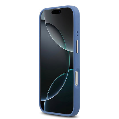 iPhone 17 Kılıf Guess Orjinal Lisanslı M-safe Şarj Özellikli Gold Metal Kamera Çerçeveli PU Deri 4G Desenli Yazı Logolu Kılıf