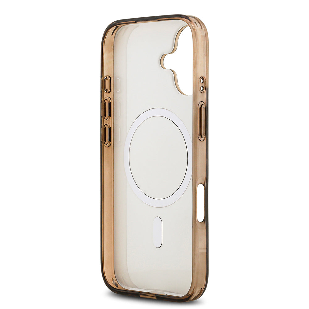 iPhone 17 Kılıf Guess Orjinal Lisanslı M-safe Şarj Özellikli IML Baskılı Klasik Logolu 4G Desenli Kılıf