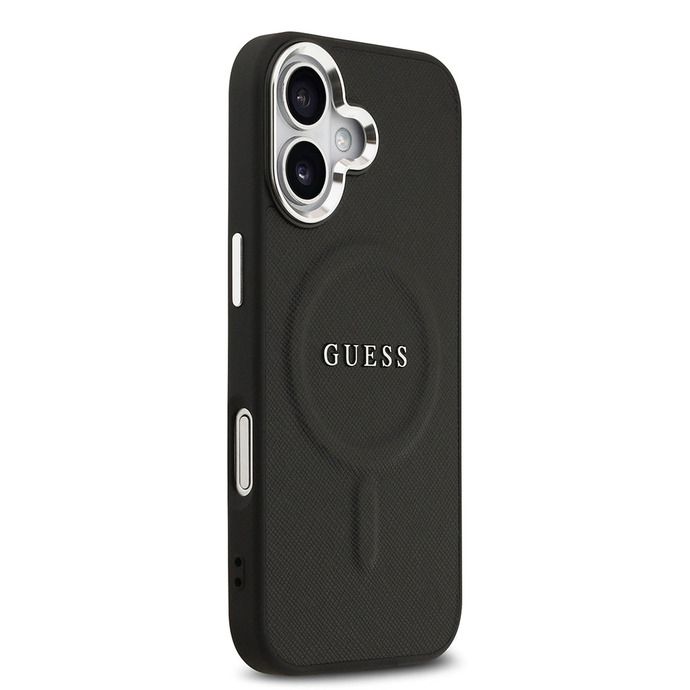 iPhone 17 Kılıf Guess Orjinal Lisanslı M-safe Şarj Özellikli Klasik Yazı Logolu PU Deri Kılıf