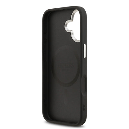 iPhone 17 Kılıf Guess Orjinal Lisanslı M-safe Şarj Özellikli Klasik Yazı Logolu PU Deri Kılıf