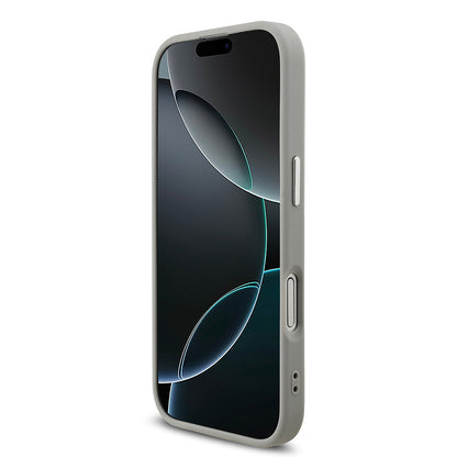 iPhone 17 Kılıf Guess Orjinal Lisanslı M-safe Şarj Özellikli Metal Kamera Çerçeveli Üçgen Logolu Glitter Kılıf