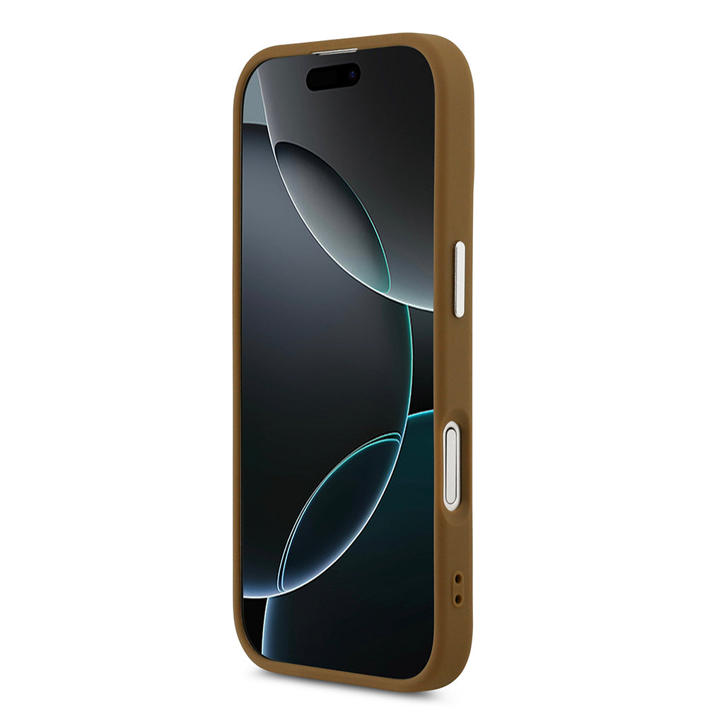 iPhone 17 Kılıf Guess Orjinal Lisanslı M-safe Şarj Özellikli PU Deri Metal Kamera Çerçeveli Üçgen Logolu Kılıf