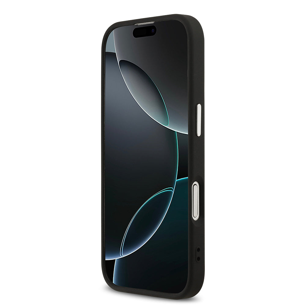 iPhone 17 Kılıf Guess Orjinal Lisanslı M-safe Şarj Özellikli Sıcak Baskılı Klasik Yazı Logolu PU Deri Peony Kılıf