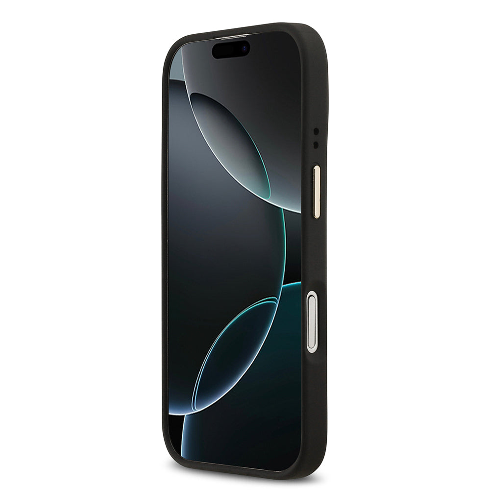 iPhone 17 Kılıf Guess Orjinal Lisanslı M-safe Şarj Özellikli Sıcak Baskılı Yazı Logolu PU Deri Peony Kılıf