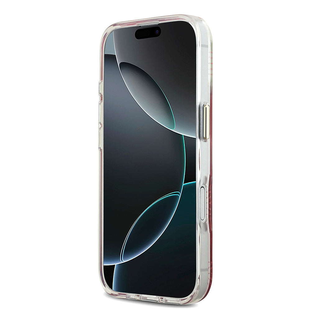 iPhone 17 Kılıf Guess Orjinal Lisanslı M-safe Şarj Özellikli Simli Peony Desenli Silikon Kılıf