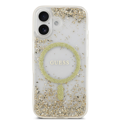 iPhone 17 Kılıf Guess Orjinal Lisanslı M-safe Şarj Özellikli Transparan Resin Bottom Kılıf