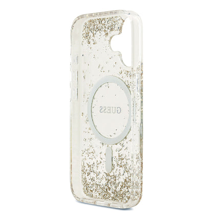 iPhone 17 Kılıf Guess Orjinal Lisanslı M-safe Şarj Özellikli Transparan Resin Bottom Kılıf