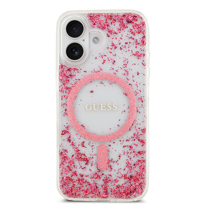 iPhone 17 Kılıf Guess Orjinal Lisanslı M-safe Şarj Özellikli Transparan Resin Bottom Kılıf
