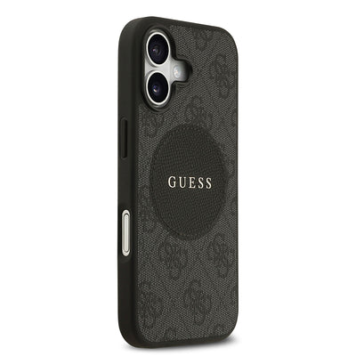 Apple iPhone 17 Kılıf Guess Orjinal Lisanslı M-safe Şarj Özellikli Yazı Logolu Circle Classic Kapak Pembe