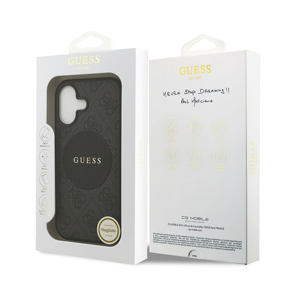 iPhone 17 Kılıf Guess Orjinal Lisanslı M-safe Şarj Özellikli Yazı Logolu Circle Classic Kılıf