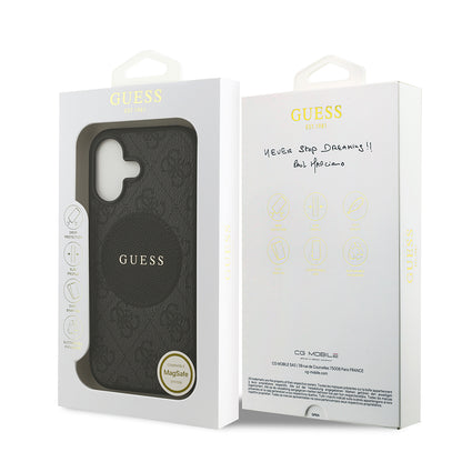 iPhone 17 Kılıf Guess Orjinal Lisanslı M-safe Şarj Özellikli Yazı Logolu Circle Classic Kılıf