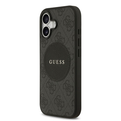 Apple iPhone 17 Kılıf Guess Orjinal Lisanslı M-safe Şarj Özellikli Yazı Logolu Circle Classic Kapak Pembe