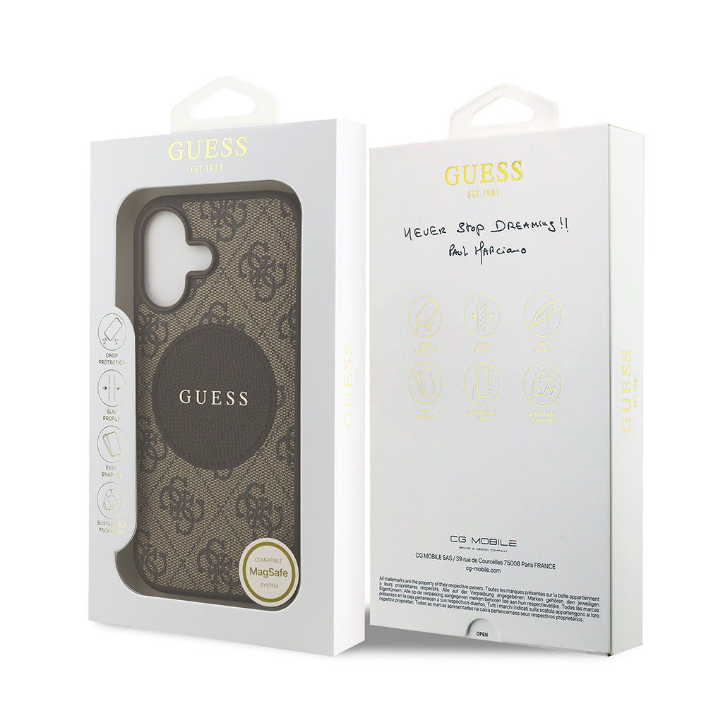 iPhone 17 Kılıf Guess Orjinal Lisanslı M-safe Şarj Özellikli Yazı Logolu Circle Classic Kılıf