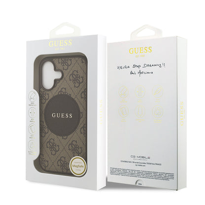 iPhone 17 Kılıf Guess Orjinal Lisanslı M-safe Şarj Özellikli Yazı Logolu Circle Classic Kılıf