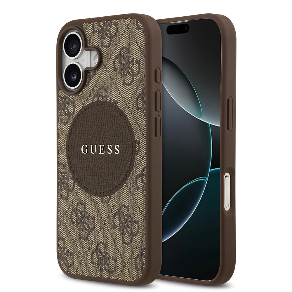 iPhone 17 Kılıf Guess Orjinal Lisanslı M-safe Şarj Özellikli Yazı Logolu Circle Classic Kılıf